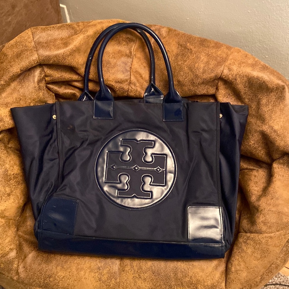 Tory Burch navy blue nylon bag